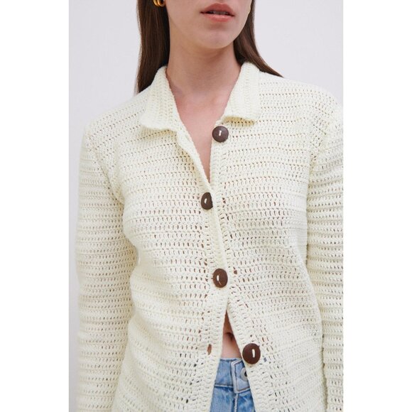 NWT Jonathan Simkhai x Elexiay Crochet Cardigan S - Picture 2 of 5